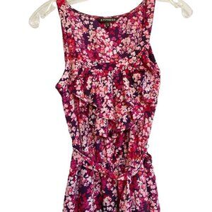 Express Pink floral Sleeveless Summer dress w/ tie belt - XS